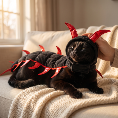 CrawlCat — Disfraz de Ciempiés para Gatos | Ajuste de 4 Puntos, No Se Cae